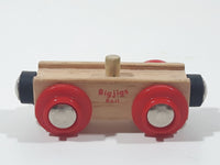 Bigjigs Rail Wood with Red Wheels and Magnetic Connector Wood Toy Train Car Vehicle