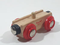 Bigjigs Rail Wood with Red Wheels and Magnetic Connector Wood Toy Train Car Vehicle