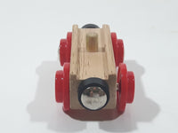 Bigjigs Rail Wood with Red Wheels and Magnetic Connector Wood Toy Train Car Vehicle