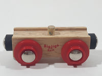 Bigjigs Rail Wood with Red Wheels and Magnetic Connector Wood Toy Train Car Vehicle