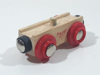Bigjigs Rail Wood with Red Wheels and Magnetic Connector Wood Toy Train Car Vehicle