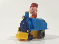 1989 Peanuts Charlie Brown Cartoon Character in Pullback Motorized Friction Toy Train Vehicle McDonald's Happy Meal