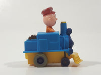 1989 Peanuts Charlie Brown Cartoon Character in Pullback Motorized Friction Toy Train Vehicle McDonald's Happy Meal