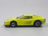 1993 Hot Wheels Criss Cross Crash Set Ferrari Testarossa Fluorescent Yellow Die Cast Toy Super Car Exotic Vehicle