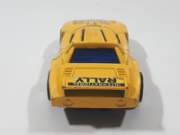 Vintage Tomica Tomy Lancia Turbo International Rally 1:45 Scale Yellow Pull Back Die Cast Toy Car Vehicle Made in Hong Kong