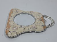 Purse Shaped Rhinestone Covered Enamel Flowers Photo Picture Frame