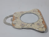 Purse Shaped Rhinestone Covered Enamel Flowers Photo Picture Frame