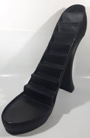 Black High Heel Stiletto Shoe Shaped Wood Display Stand with 10 Different Decorative Shoe Ornaments