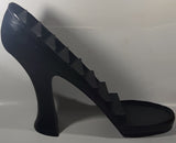 Black High Heel Stiletto Shoe Shaped Wood Display Stand with 10 Different Decorative Shoe Ornaments