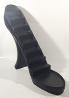 Black High Heel Stiletto Shoe Shaped Wood Display Stand with 10 Different Decorative Shoe Ornaments