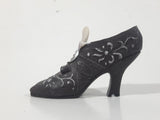 Black High Heel Stiletto Shoe Shaped Wood Display Stand with 10 Different Decorative Shoe Ornaments