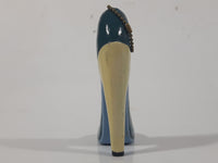 Black High Heel Stiletto Shoe Shaped Wood Display Stand with 10 Different Decorative Shoe Ornaments