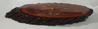 Vintage Wiebe Woodcraft MacGregor Manitoba 10" x 24" Lacquered Burl Wood Wall Clock