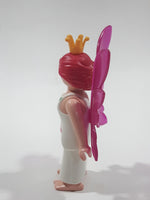 Geobra PlayMobil Fairy Queen White Dress with Pink Wings 3 1/4" Tall Toy Figure 5995