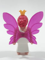 Geobra PlayMobil Fairy Queen White Dress with Pink Wings 3 1/4" Tall Toy Figure 5995