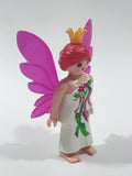 Geobra PlayMobil Fairy Queen White Dress with Pink Wings 3 1/4" Tall Toy Figure 5995