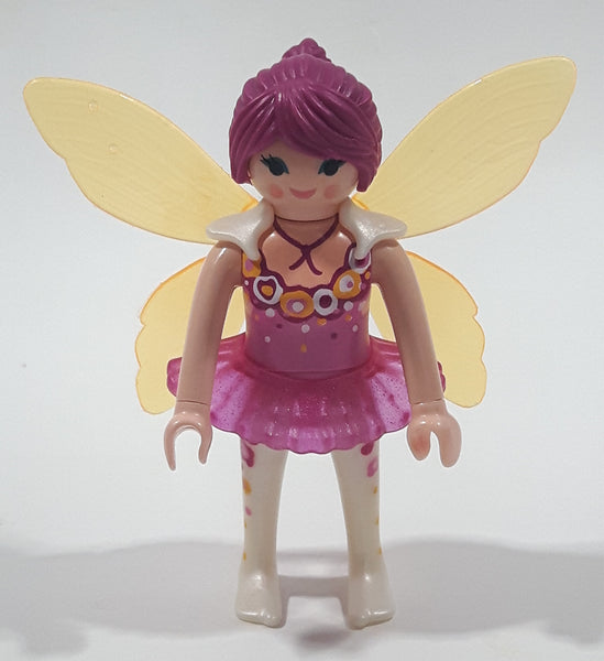 Geobra PlayMobil Mystery Series Fairy Pink Dress with Yellow Wings 3" Tall Toy Figure 5597