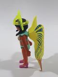 2014 Geobra PlayMobil Everdreamerz Dancing Queen Lime Green Crown Teal Swim Suit with Fluorescent Yellow Wings 3 1/4" Tall Toy Figure