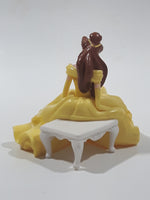 DecoPac Disney Belle Sitting on White Table 3 1/4" Tall Toy Figure