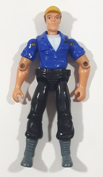 Man in Yellow Cap with Blue Shirt and Black Pants 4" Tall Toy Action Figure