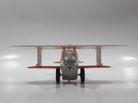 Daron K500 Bi-Plane Airplane Orange and White Pull Back Die Cast Toy Car Vehicle Missing Propeller