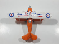 Daron K500 Bi-Plane Airplane Orange and White Pull Back Die Cast Toy Car Vehicle Missing Propeller