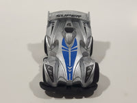 Unknown Brand Super #4 Silver Pull Back Die Cast Toy Car Vehicle