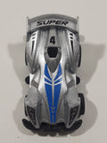 Unknown Brand Super #4 Silver Pull Back Die Cast Toy Car Vehicle