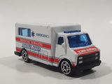 Motor Max No. 6034 Emergency Medical Services Ambulance Van White Die Cast Toy Car Vehicle with Opening Rear Doors