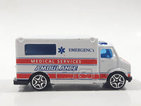 Motor Max No. 6034 Emergency Medical Services Ambulance Van White Die Cast Toy Car Vehicle with Opening Rear Doors