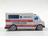 Motor Max No. 6034 Emergency Medical Services Ambulance Van White Die Cast Toy Car Vehicle with Opening Rear Doors