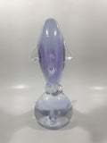 Light Purple Violet Dolphin 7" Tall Wildlife Art Glass Sculpture Paperweight