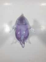 Light Purple Violet Dolphin 7" Tall Wildlife Art Glass Sculpture Paperweight