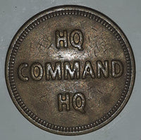 Vintage HQ Command HQ No Cash Value Metal Gaming Token Coin