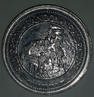 1892 1992 100 Years of Settlement Silverton Sandon New Denver One Dollar Metal Token Coin