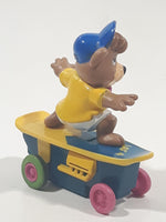 1991 McDonald's Hanna Barbera Yogi Bear Boo Boo Bear Cartoon Character on Skateboard Rev-Up and Go Toy Figure