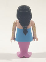 1997 Geobra Playmobil Mermaid in Blue and Pink 2 3/4" Tall Toy Figure