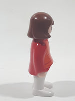 1990 Geobra Playmobil Girl in Red and Orange Top and White Pants 2 3/4" Tall Toy Figure