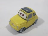 Disney Pixar Cars Fiat 500 Luigi Yellow Plastic Die Cast Toy Car Vehicle