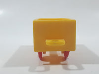 Vintage Yellow Plastic Open Top Train Car with Red Wheels