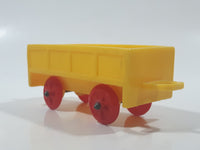 Vintage Yellow Plastic Open Top Train Car with Red Wheels