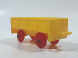 Vintage Yellow Plastic Open Top Train Car with Red Wheels