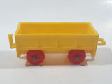 Vintage Yellow Plastic Open Top Train Car with Red Wheels