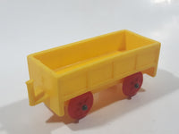 Vintage Yellow Plastic Open Top Train Car with Red Wheels