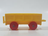 Vintage Yellow Plastic Open Top Train Car with Red Wheels