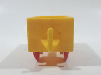 Vintage Yellow Plastic Open Top Train Car with Red Wheels