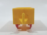 Vintage Yellow Plastic Open Top Train Car with Red Wheels