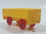 Vintage Yellow Plastic Open Top Train Car with Red Wheels