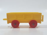 Vintage Yellow Plastic Open Top Train Car with Red Wheels