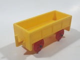 Vintage Yellow Plastic Open Top Train Car with Red Wheels